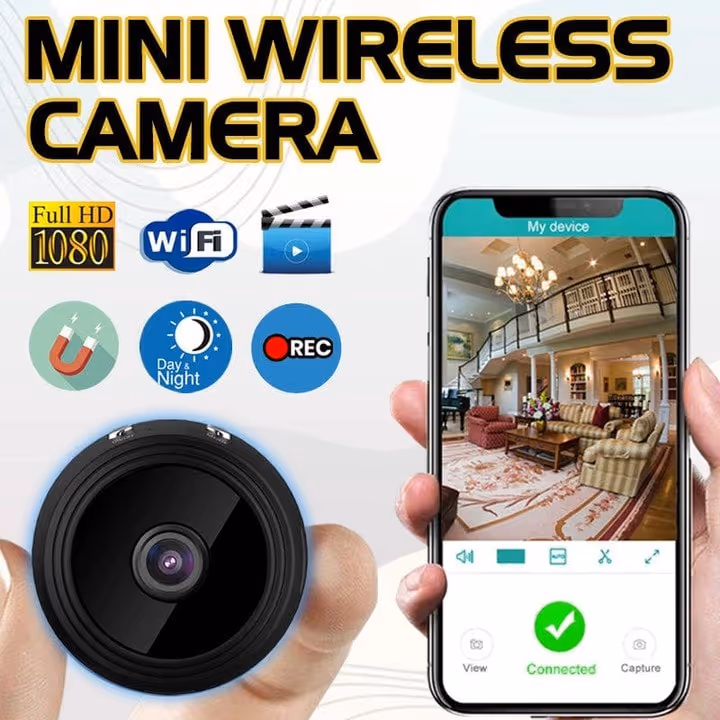 Mini wireless magnetic security camera